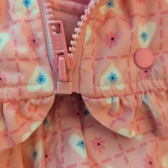 Gymboree Rainbow Tag Vintage Girl Pink Heart Floral  Print Winter Snow Suit Coat - Picture 4 of 7